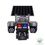 دوربین مداربسته خورشیدی سیمکارتی 3 لنز چرخشی PTZ مدل V380 با پنل خورشیدی و آنتن 4G