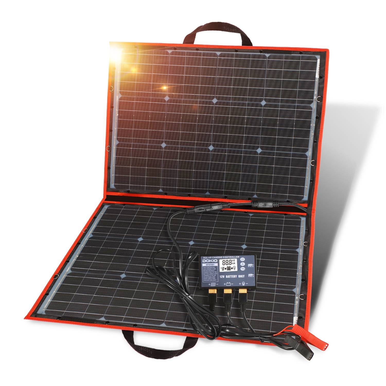 پنل خورشیدی قابل حمل تاشو ۱۱۰ وات Dokio 100W 110W FFSP-110W