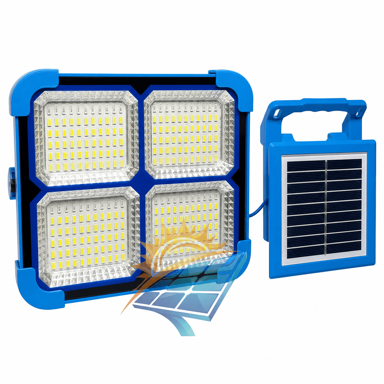 پروژکتور و چراغ قوه خورشیدی 200 وات پرتابل مدل Solar Lighting YK-918 به همراه پاوربانک